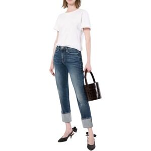 NWT FRAME LE HIGH BIG CUFF Mid Rise‎ STRAIGHT LEG STRETCH JEANS Size 27 $230